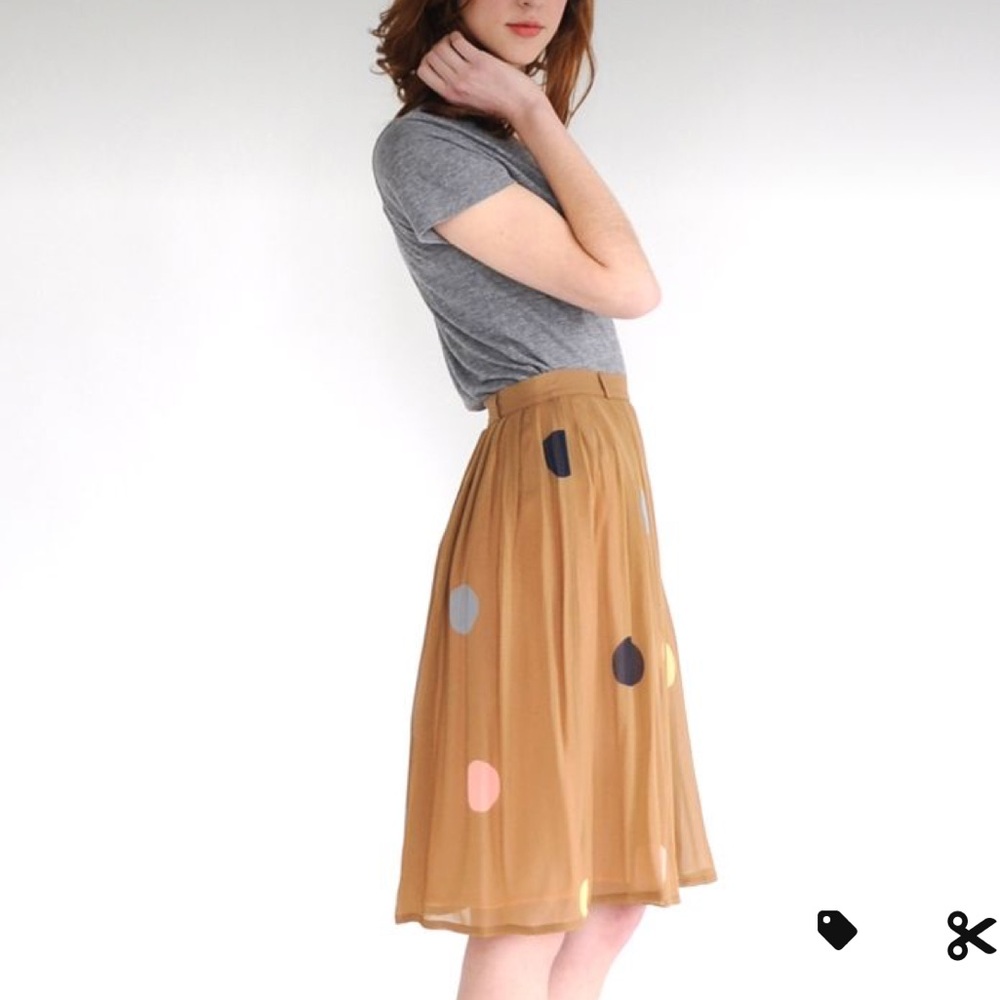 Twenty-seven names polka dot midi silk skirt (size 6)